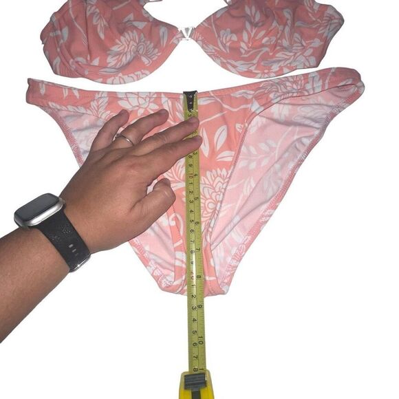 Venus Pale Orange & White Floral Underwire Bikini - Size‎ 6 bottoms - C cup top - Picture 3 of 9